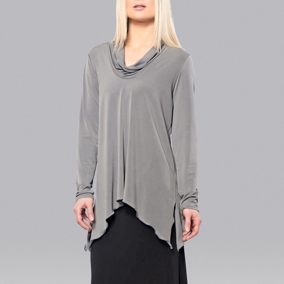 Code Vitesse Collection Cowl Neck Top Wrinkle Free Breathable Fabric Shirt S/P - Picture 1 of 11